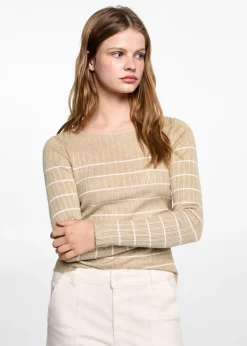 MANGO Swetry I Kardigany*Ściągaczowy sweter w pasy