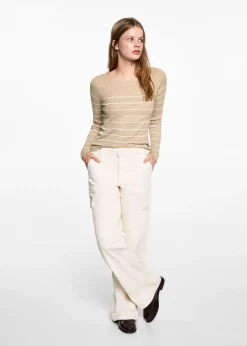 MANGO Swetry I Kardigany*Ściągaczowy sweter w pasy