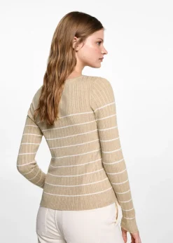 MANGO Swetry I Kardigany*Ściągaczowy sweter w pasy