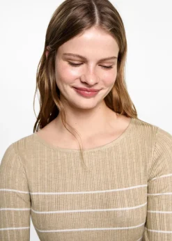 MANGO Swetry I Kardigany*Ściągaczowy sweter w pasy
