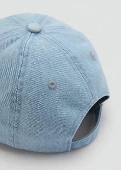MANGO Więcej Akcesoriów*Czapka dżinsowa z napisem