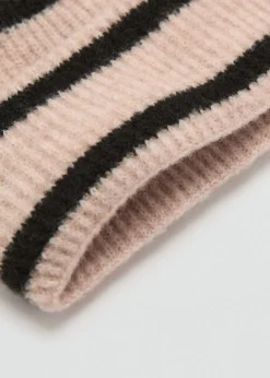 MANGO Więcej Akcesoriów*Czapka dzianinowa w paski