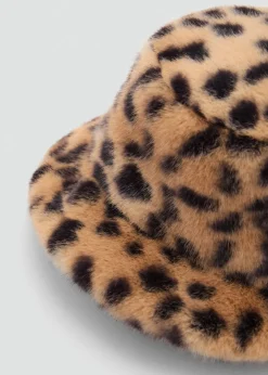 MANGO Czapki I Rękawiczki*Czapka typu bucket w lamparcie cętki