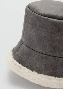 MANGO Czapki I Rękawiczki*Czapka typu bucket z barankiem