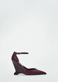 MANGO Akcesoria Skórzane*Czółenka skórzane na wygiętym koturnie