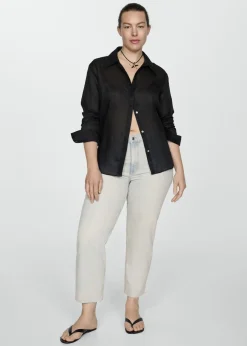 MANGO Dżinsy*Dżinsy Blanca o prostym kroju crop