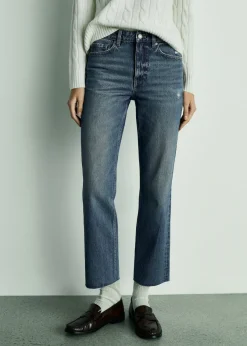 MANGO Dżinsy*Dżinsy Blanca o prostym kroju crop