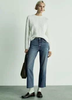 MANGO Dżinsy*Dżinsy Blanca o prostym kroju crop