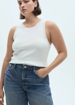 MANGO Dżinsy*Dżinsy Blanca o prostym kroju crop