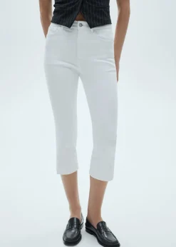 MANGO Dżinsy*Dżinsy capri z rozcięciem z boku