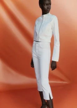 MANGO Dżinsy*Dżinsy capri z rozcięciem z boku