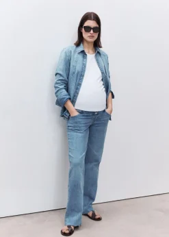 MANGO Dżinsy*Dżinsy ciążowe z szerokimi nogawkami