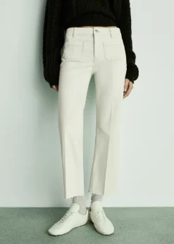 MANGO Dżinsy*Dżinsy flare crop z kieszeniami