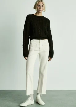 MANGO Dżinsy*Dżinsy flare crop z kieszeniami