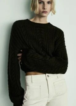 MANGO Dżinsy*Dżinsy flare crop z kieszeniami