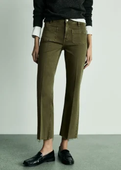 MANGO Dżinsy*Dżinsy flare crop z kieszeniami