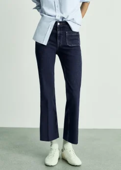 MANGO Dżinsy*Dżinsy flare crop z kieszeniami