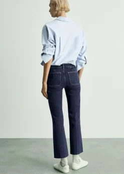 MANGO Dżinsy*Dżinsy flare crop z kieszeniami