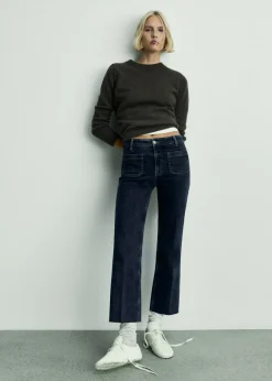 MANGO Dżinsy*Dżinsy flare crop z kieszeniami