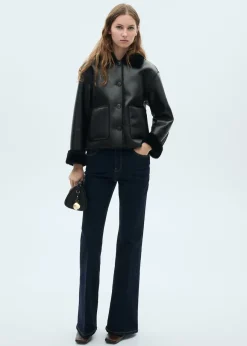 MANGO Dżinsy*Dżinsy flare ze średnim stanem rinse wash