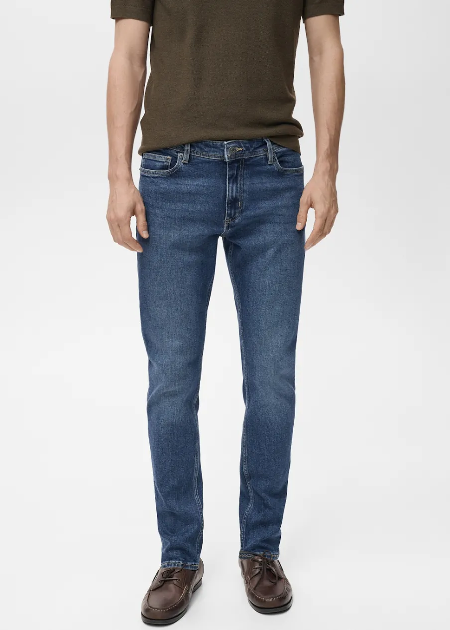 MANGO Dżinsy*Dżinsy Jan slim fit e z efektem znoszenia