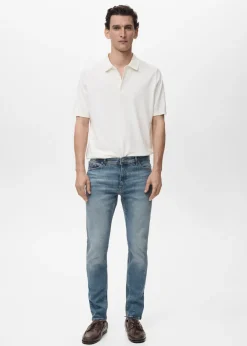 MANGO Dżinsy*Dżinsy Jan slim fit w kolorze średnim niebieskim z efektem znoszenia