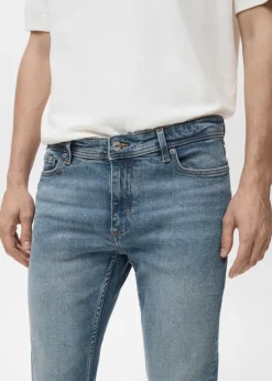 MANGO Dżinsy*Dżinsy Jan slim fit w kolorze średnim niebieskim z efektem znoszenia