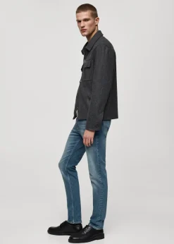 MANGO Dżinsy*Dżinsy Jan slim fit w kolorze średnim niebieskim z efektem znoszenia