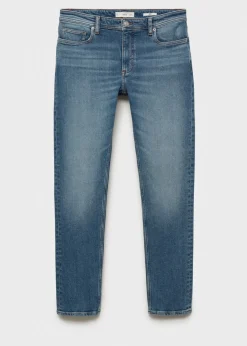 MANGO Dżinsy*Dżinsy Jan slim fit w kolorze średnim niebieskim z efektem znoszenia