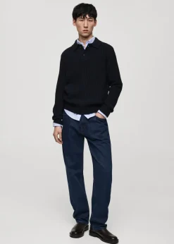 MANGO Dżinsy*Dżinsy Moby straight fit ciemnoe