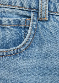 Dzieci MANGO Dżinsy*Dżinsy mom fit z ozdobnymi rozdarciami