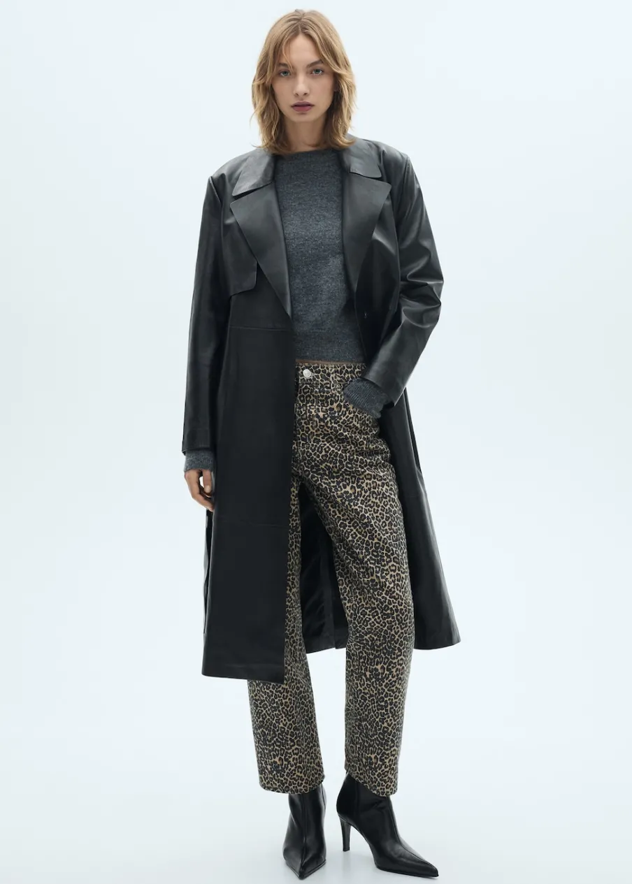 MANGO Dżinsy*Dżinsy o prostym kroju w lamparcie cętki