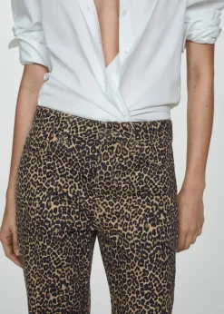 MANGO Dżinsy*Dżinsy o prostym kroju w lamparcie cętki