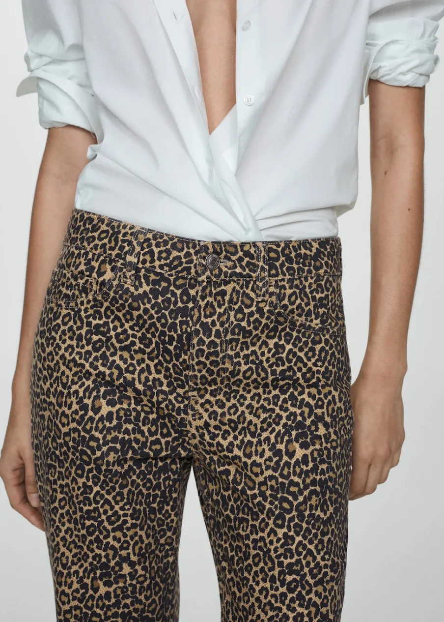 MANGO Dżinsy*Dżinsy o prostym kroju w lamparcie cętki