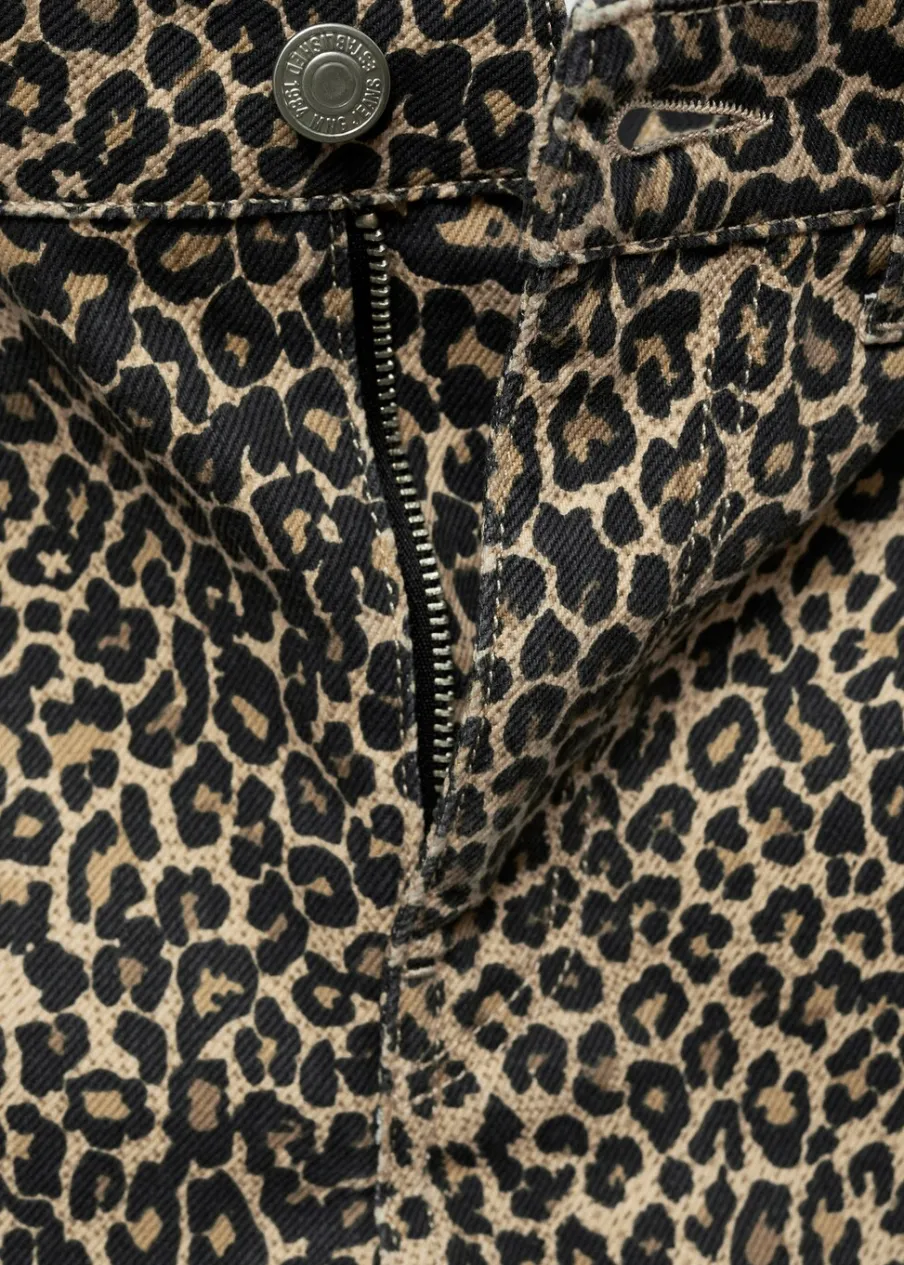 MANGO Dżinsy*Dżinsy o prostym kroju w lamparcie cętki