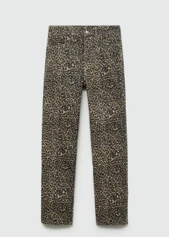 MANGO Dżinsy*Dżinsy o prostym kroju w lamparcie cętki