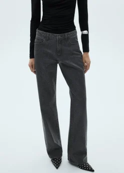 MANGO Dżinsy*Dżinsy o prostym kroju z błyszczącym wykończeniem