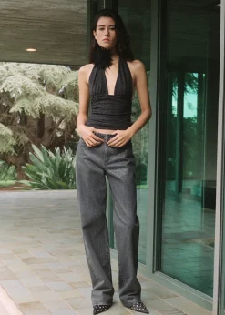 MANGO Dżinsy*Dżinsy o prostym kroju z błyszczącym wykończeniem