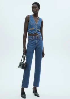 MANGO Dżinsy*Dżinsy o prostym kroju z kontrastowymi detalami