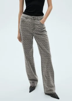 MANGO Dżinsy*Dżinsy o prostym kroju ze strasem