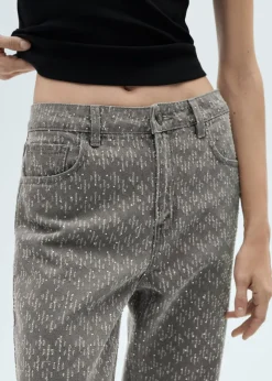 MANGO Dżinsy*Dżinsy o prostym kroju ze strasem