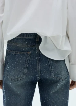 MANGO Dżinsy*Dżinsy o prostym kroju ze strasem