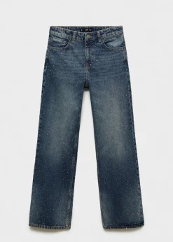MANGO Dżinsy*Dżinsy o prostym kroju ze strasem