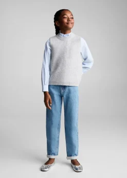 Dzieci MANGO Dżinsy*Dżinsy paperbag z podszewką