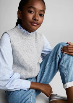 Dzieci MANGO Dżinsy*Dżinsy paperbag z podszewką