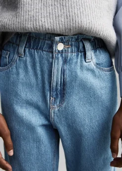 Dzieci MANGO Dżinsy*Dżinsy paperbag z podszewką