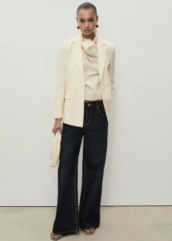 MANGO Dżinsy*Dżinsy rinse wash z niskim stanem i szerokimi nogawkami