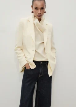 MANGO Dżinsy*Dżinsy rinse wash z niskim stanem i szerokimi nogawkami