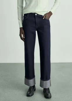 MANGO Dżinsy*Dżinsy rinse wash z podwiniętymi nogawkami