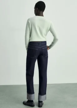 MANGO Dżinsy*Dżinsy rinse wash z podwiniętymi nogawkami